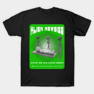 Alien Newbies - Green and White T-Shirt